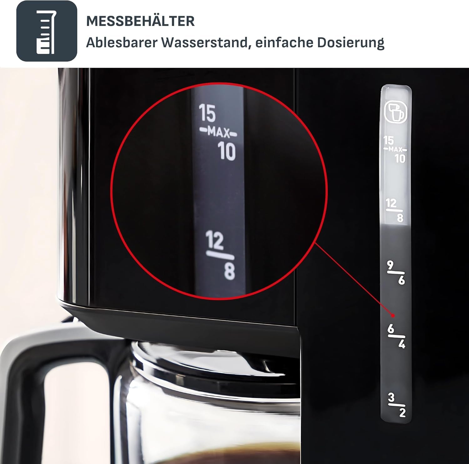Tefal Smart'n Light Espressomaskin med timer, Espressomaskin med programmerbart filter 1,25 L, Aromafunktion för intensiv arom, Varmhållningsfunktion, Anti-dropp och lätt att rengöra, Svart