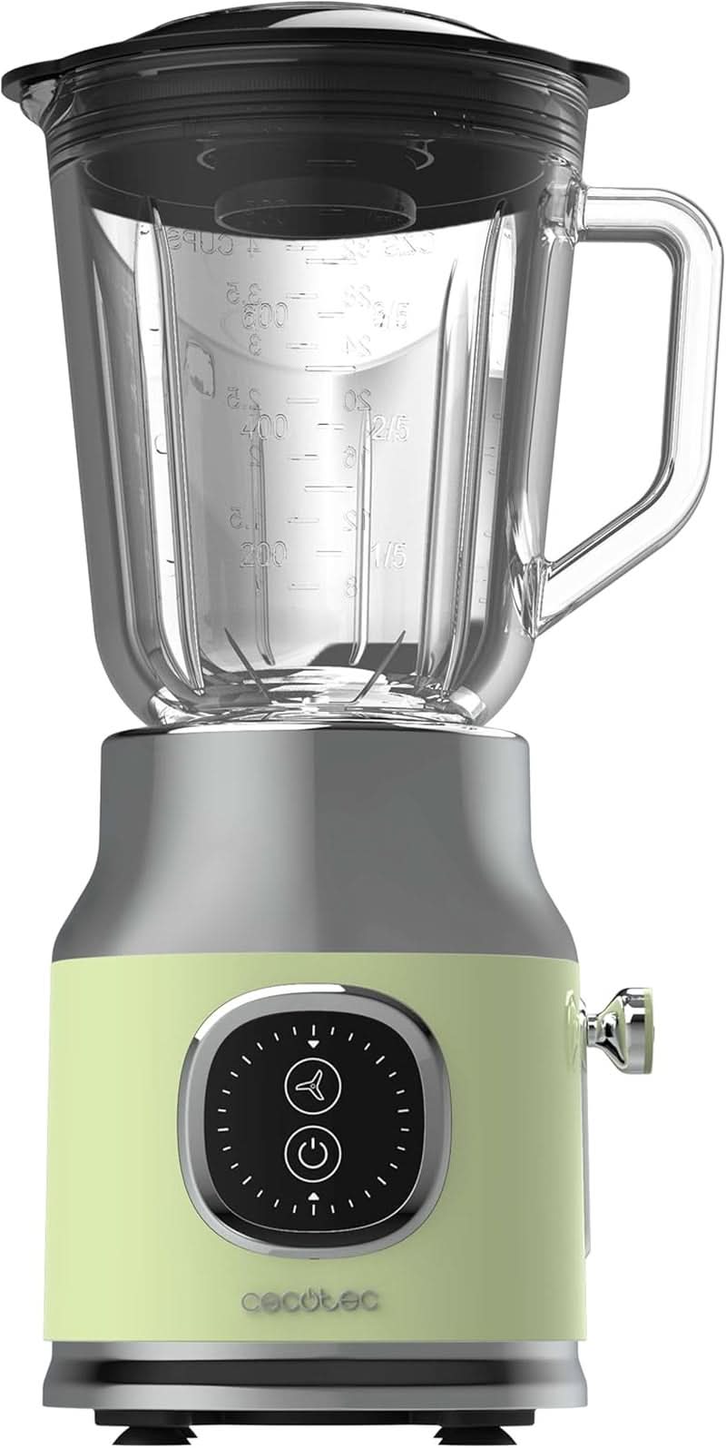Cecotec Standmixer Retro Retrotwist Green. 800W Maximale Leistung, Pulse-Funktion, 4-Klingen-Messer Mit Schwarzer Titanbeschichtung Och 1L Krug, Vintage-Design i Grün Kitchen Naty Shop