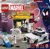 LEGO Marvel Spider-Verse: Miles Morales vs. Spot - Superhjältelekset med leksaksbil - 4 minifigurer och minimarknad - Present till pojkar och flickor i åldern 9+ 76311 Byggset Besuche den LEGO-Store