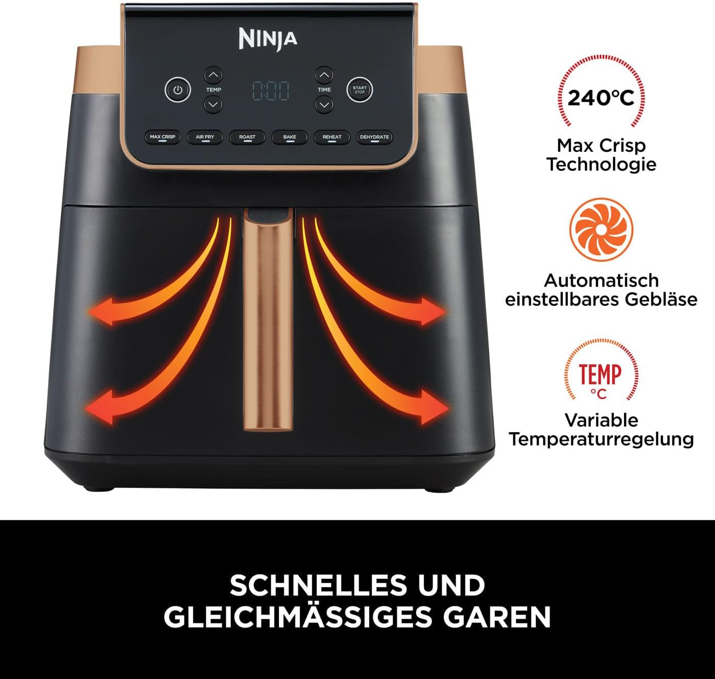 Ninja Air Fryer MAX PRO AF180EUCP, 6,2 liter, oljefria Naty Shop Appliances