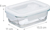 Relaxdays glasbehållare med lock, set med 6, 370 ml, matförvaringsbehållare, plastlock, lufttät, glasburk, klara matförvaringslådor Naty Shop