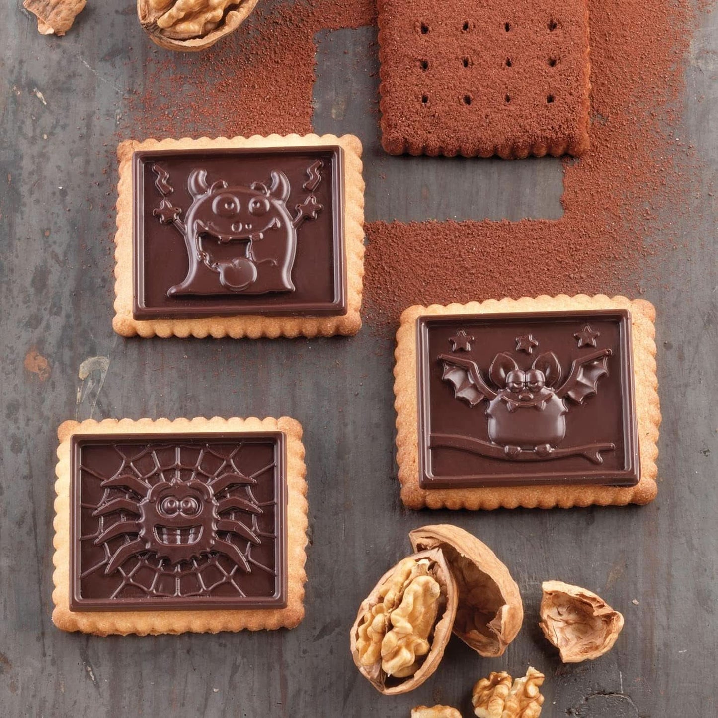 Silikomart 22.172.77.0165 CKC, 12 chokladmonster på kex Kitchen Naty Shop