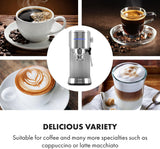 Klarstein Futura Espressomaskin, Portable Filter Espresso Machine, 1450 W, 20 bar, Barista Quality, Dubbelmunstycke, Flow Stop, Portable Filter Espresso Machine, Mjölkskummare Funktion, Silver