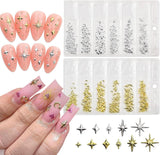 400 st Stern Nail Charms Guld Silver, Charms Nägel Zubehör, Nagel Deko, Nail Art Zubehör, Nagel Charms, Nagel Steine, Nageldesign, Charms Für Nägel