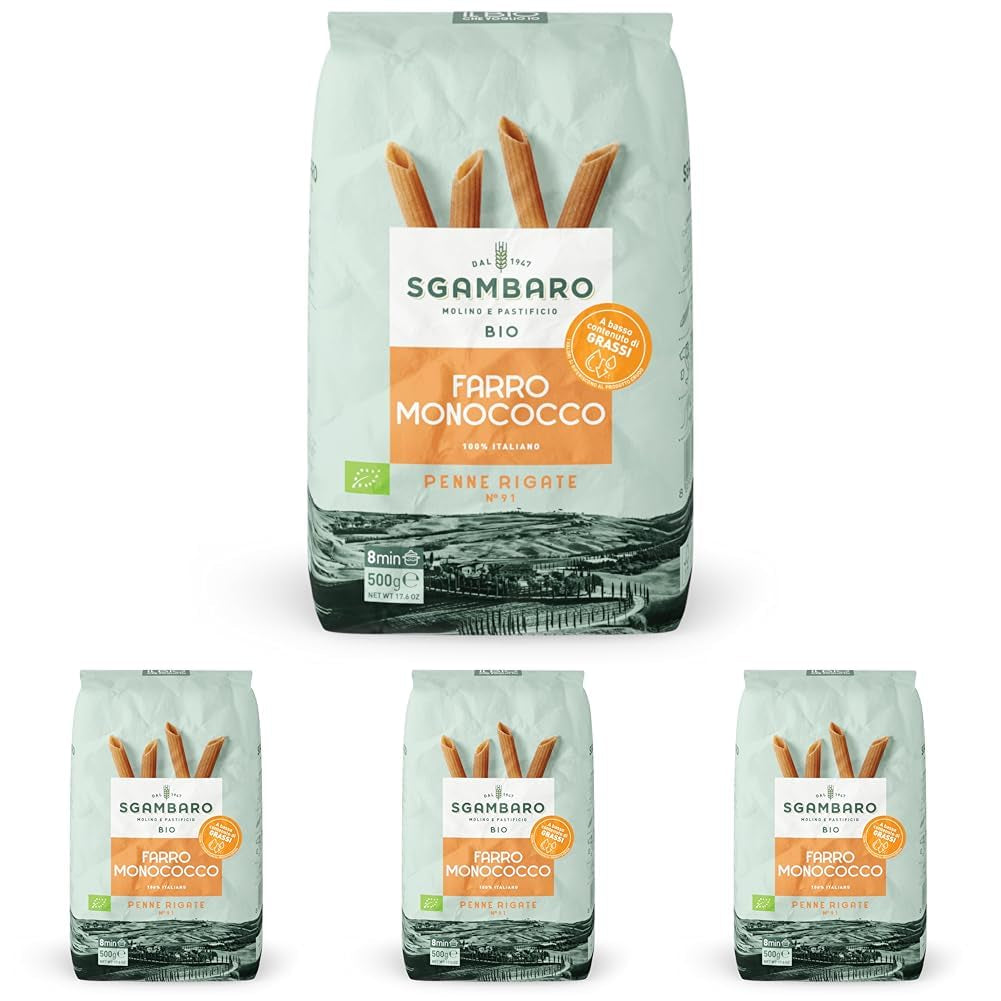 Ekologisk Penne Rigate Pasta N.91 - 500 g vetepasta med låg fetthalt - Källa till fibrer och protein