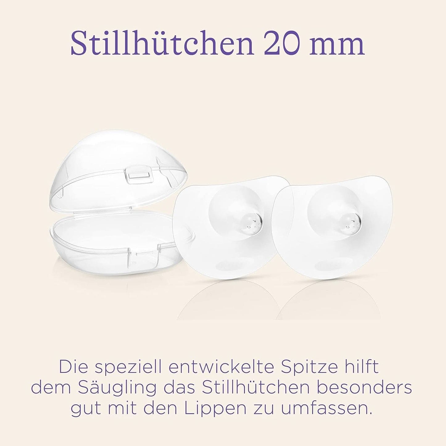 Lansinoh Stillhütchen 20 Mm (Größe 1), 2 Stück Inkl. Förvaringslåda - Angenehmes Tragegefühl - Trotz Anlegeschwierigkeiten Weiter Stillen Accessoarer Mat och Amning Bebe Naty Shop