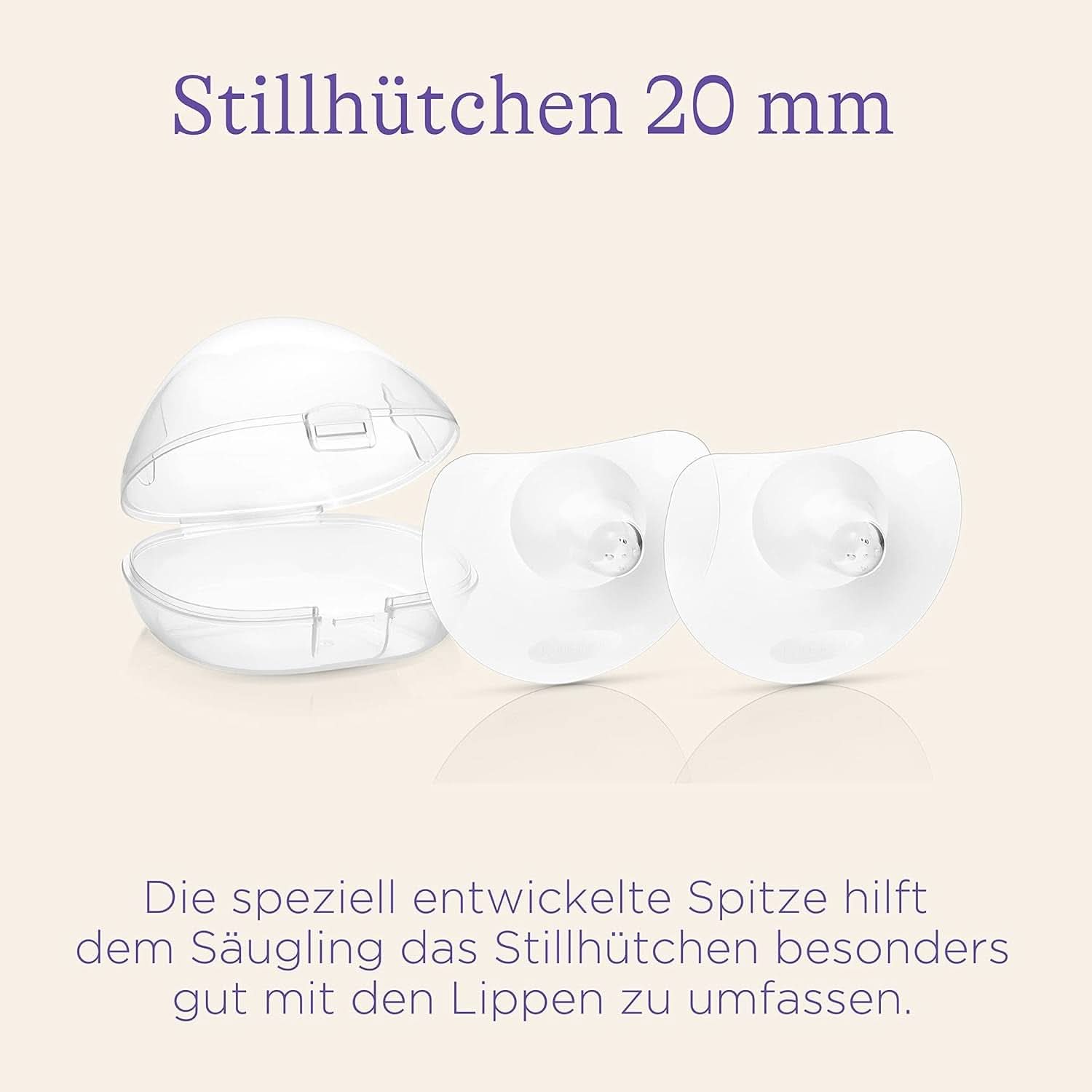 Lansinoh Stillhütchen 20 Mm (Größe 1), 2 Stück Inkl. Förvaringslåda - Angenehmes Tragegefühl - Trotz Anlegeschwierigkeiten Weiter Stillen Accessoarer Mat och Amning Bebe Naty Shop
