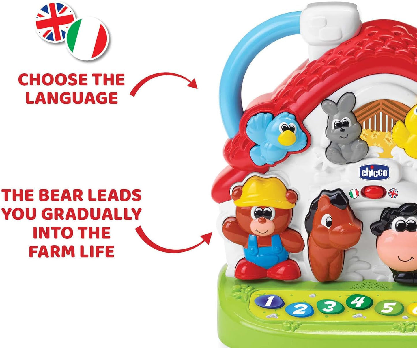 Chicco Ma New Farm, tvåspråkig, stapelbar Naty Shop Baby Toys