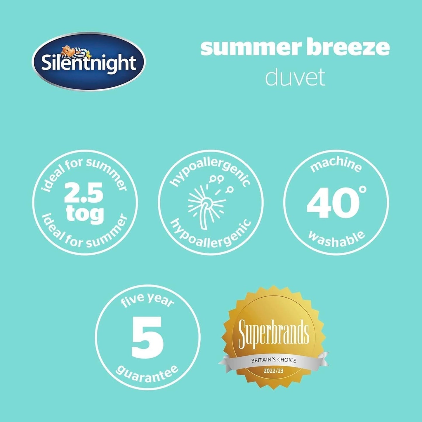 Silentnight Summer Breeze Täcken för enkelsäng 2,5 Tog Lätt sommar Täcken Idealisk för varma nätter och varma sovrum Allergivänlig och maskintvättbar enkelsäng 200 X 135 Cm Täcken & täcken Naty Shop