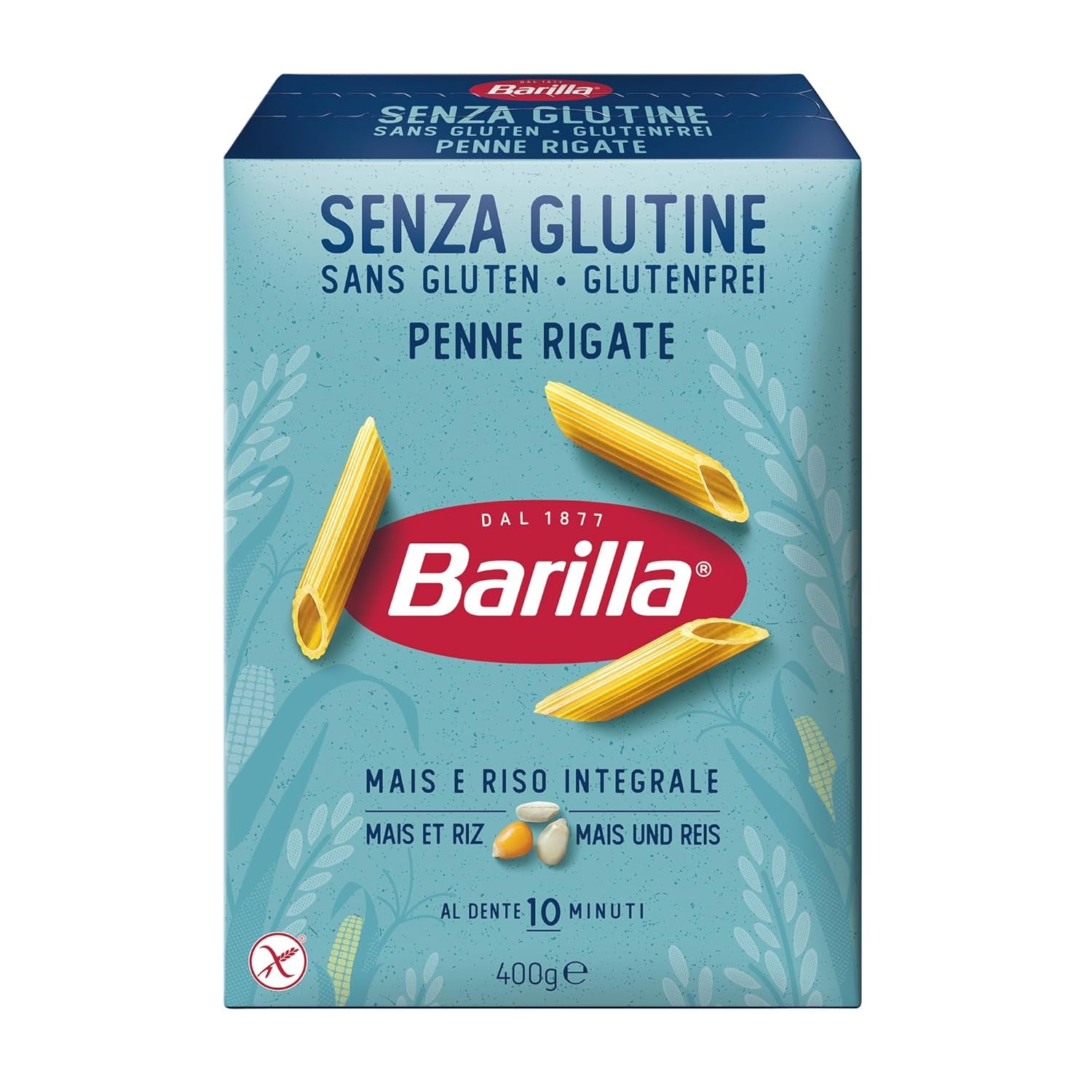 Penne Rigate Barilla glutenfri pasta, gjord av ris och majs – 1 paket (1 x 400g)