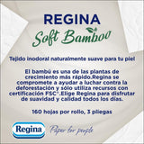 Regina Soft Bamboo toalettpapper, 40 rullar, 3 lager, 160 ark, naturlig mjukhet för din hud, bambu fibertoalettpapper, pappersförpackning, Fsc-certifikat