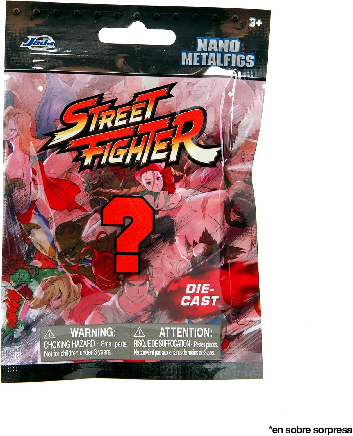Jada Toys Street Fighter-figur (1X Mystery Figure i Blind Pack) - Detaljerad Nano-samlarfigur (4 Cm), 1 av 13 Metal Street Fighter-figurer för fans och samlare i åldern 3+, Wave 1 Actionfigurer Naty Shop