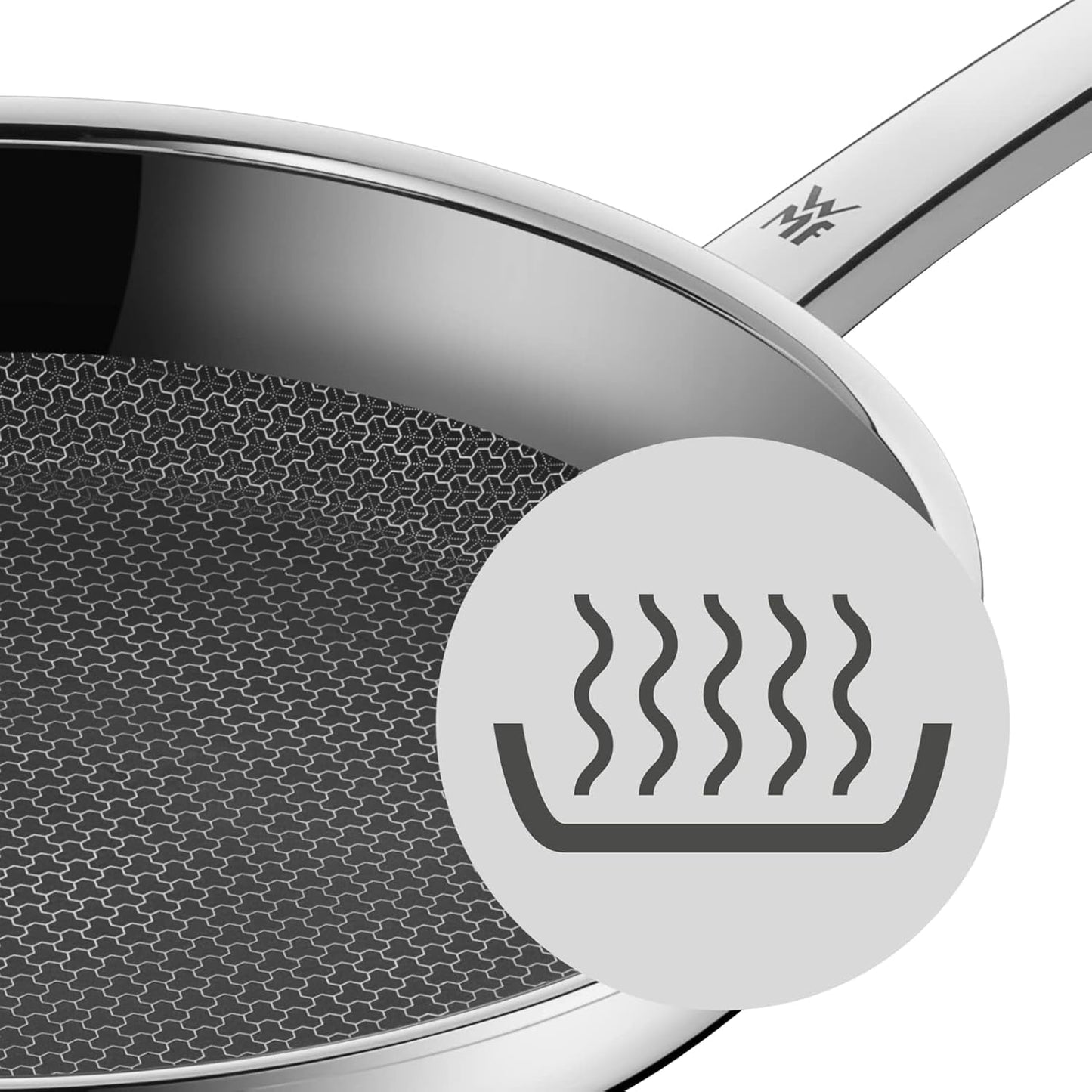 WMF Profi Resist induktionspanna 24 cm, material med flerskiktsbeläggning, bikakestruktur, handtag i rostfritt stål, ugnssäkra grytor och stekpannor Naty Shop