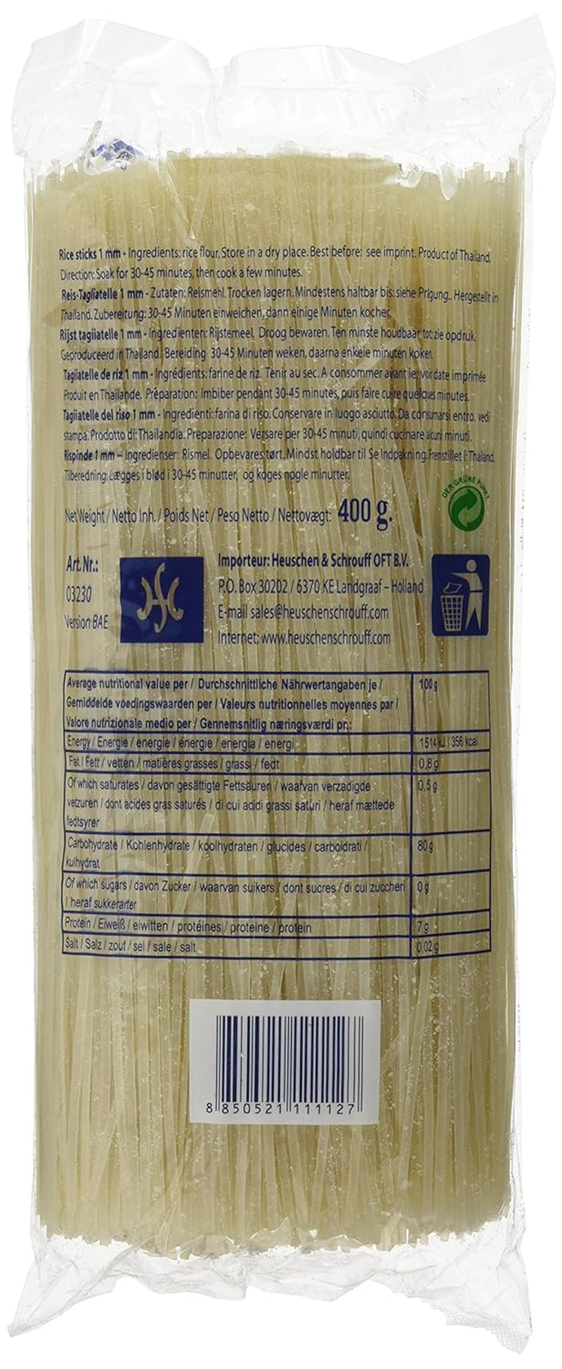 - Risnudlar 1 mm., (1 X 400 GR)