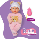 Baby Born Rosie mjuk docka 30 cm med 6 ljud och flaska, rosa