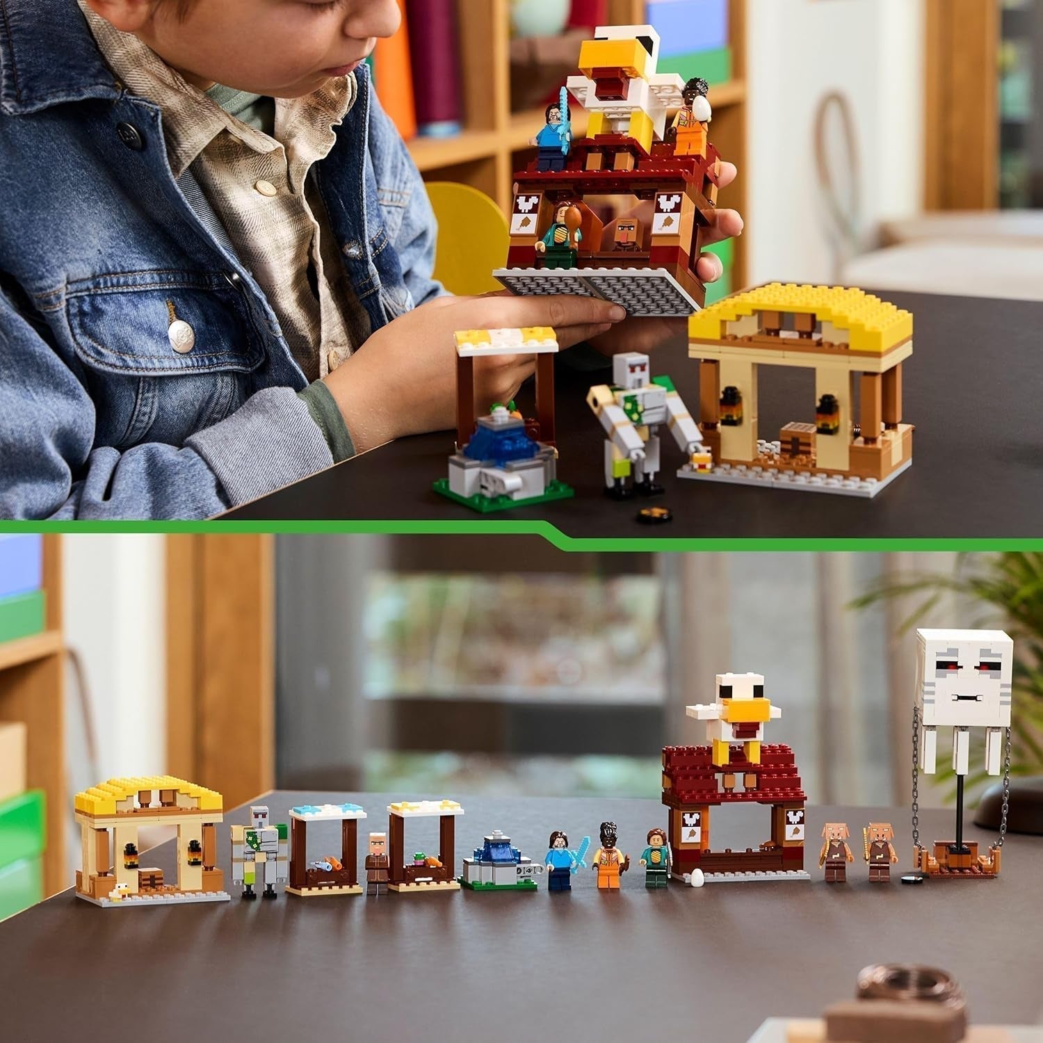 LEGO Minecraft Ghast Balloon Attack - Spelleksak för barn - Byggset för videospel med hus, kyckling och golem - Filmvaror för pojkar 10+ - 21273 Byggset Beuche den LEGO-Store