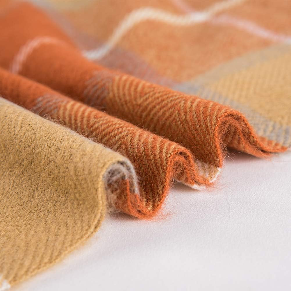 G Lake Orange Pläd filt Kasta Akryl Mjuk Vändbar Färgad fransad sängöverkast Present till juldekorationer 127 Cm B X 170,2 Cm L-Pumpkin Orange sängar och filtar G Lake