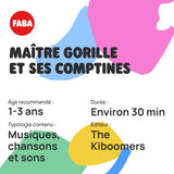 Ljudfigur, Master Gorilla och hans texter, musik, sånger och ljud, barn 2-4 år, fransk version Jucarii Bebe Naty Shop