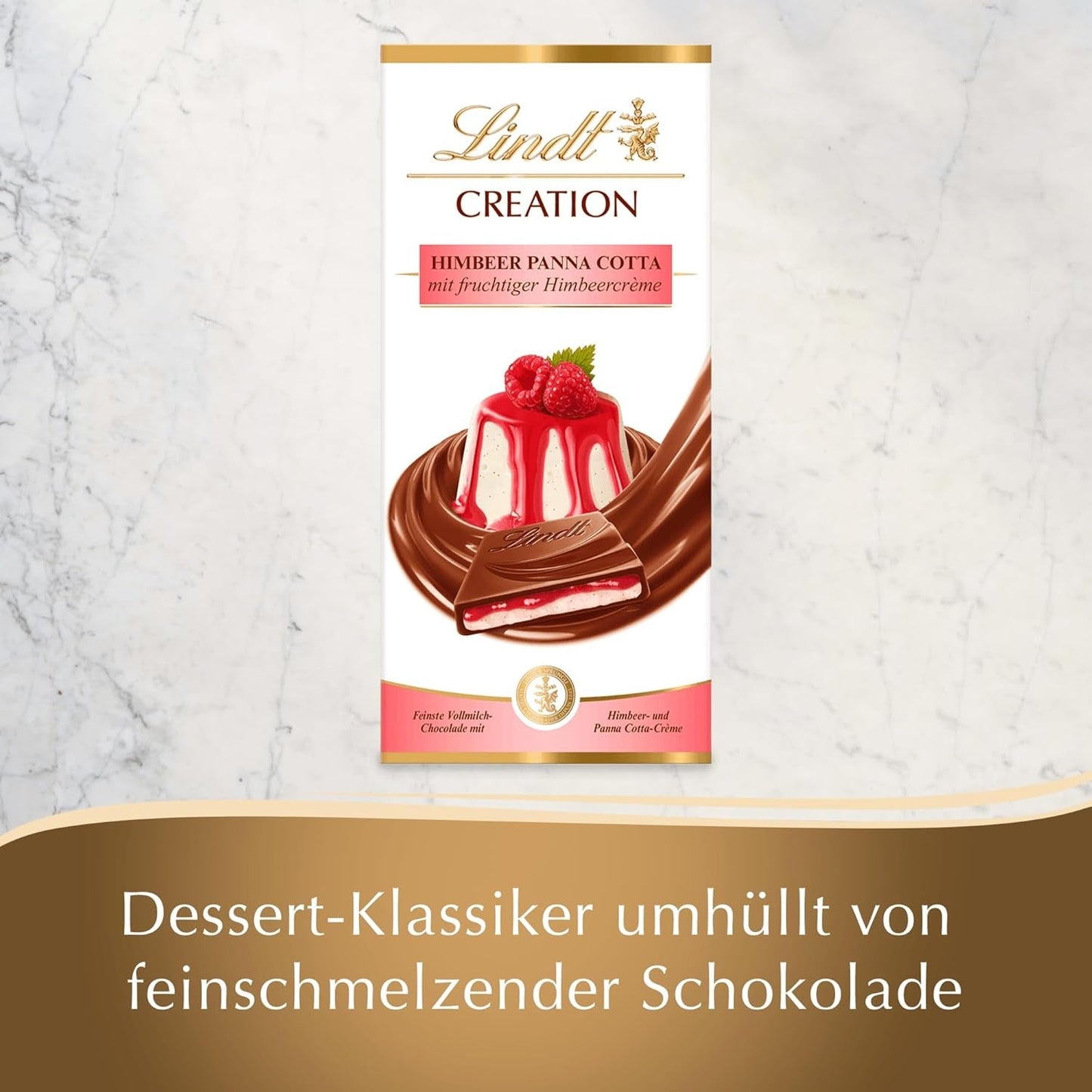 Lindt Chocolate Creation Raspberry Panna Cotta, Chokladpresent, Chokladkaka, 150 g (Förpackning med 5)