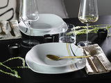 CreaTable 24029 Square City Line Series 6-personers porslinsservis set 12-delad diskmaskin och mikrovågssäker kvalitetstillverkning
