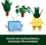 LEGO Botanicals Happy Plants - DIY-set för barn med 2 konstgjorda blommor och 2 färgglada blomkrukor med tecknade ansikten - Presentidé för tjejer från 9 år - 10349 Besuche byggset den LEGO-Store