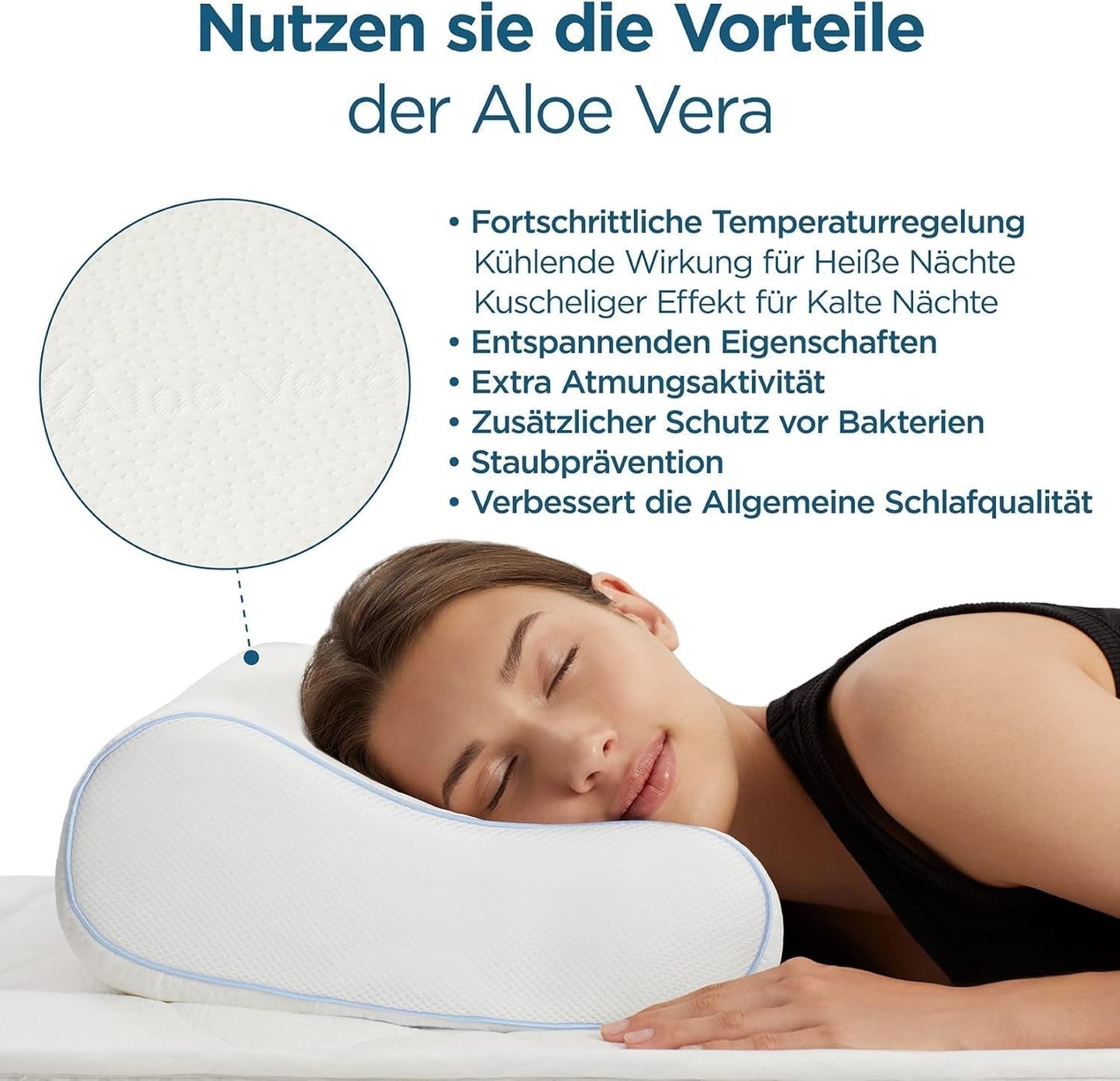 ORTHOVERSE ortopedisk kudde - nackstödskudde, sovkudde, kudde, kudde med memory foam, kudde, nackvärkskudde - justerbar i höjdled, aloe vera-överdrag, medicinsk hjälp Naty Shop Cervical Ortopediska kuddar