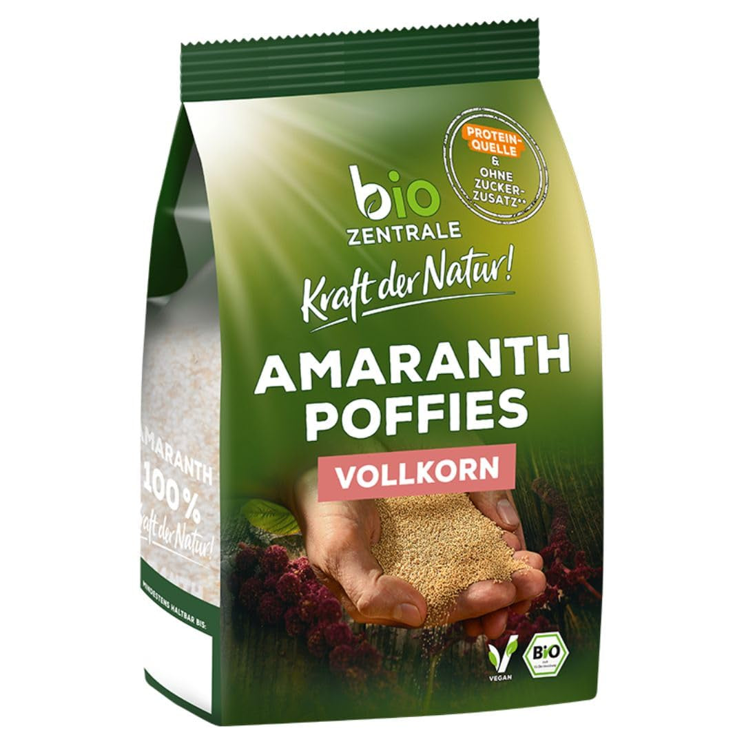 Biocentrala amarantpuffar | 125 g | vegan | små expanderade amarantkorn | proteinkälla | för müsli, yoghurt och färgglada frukostskålar