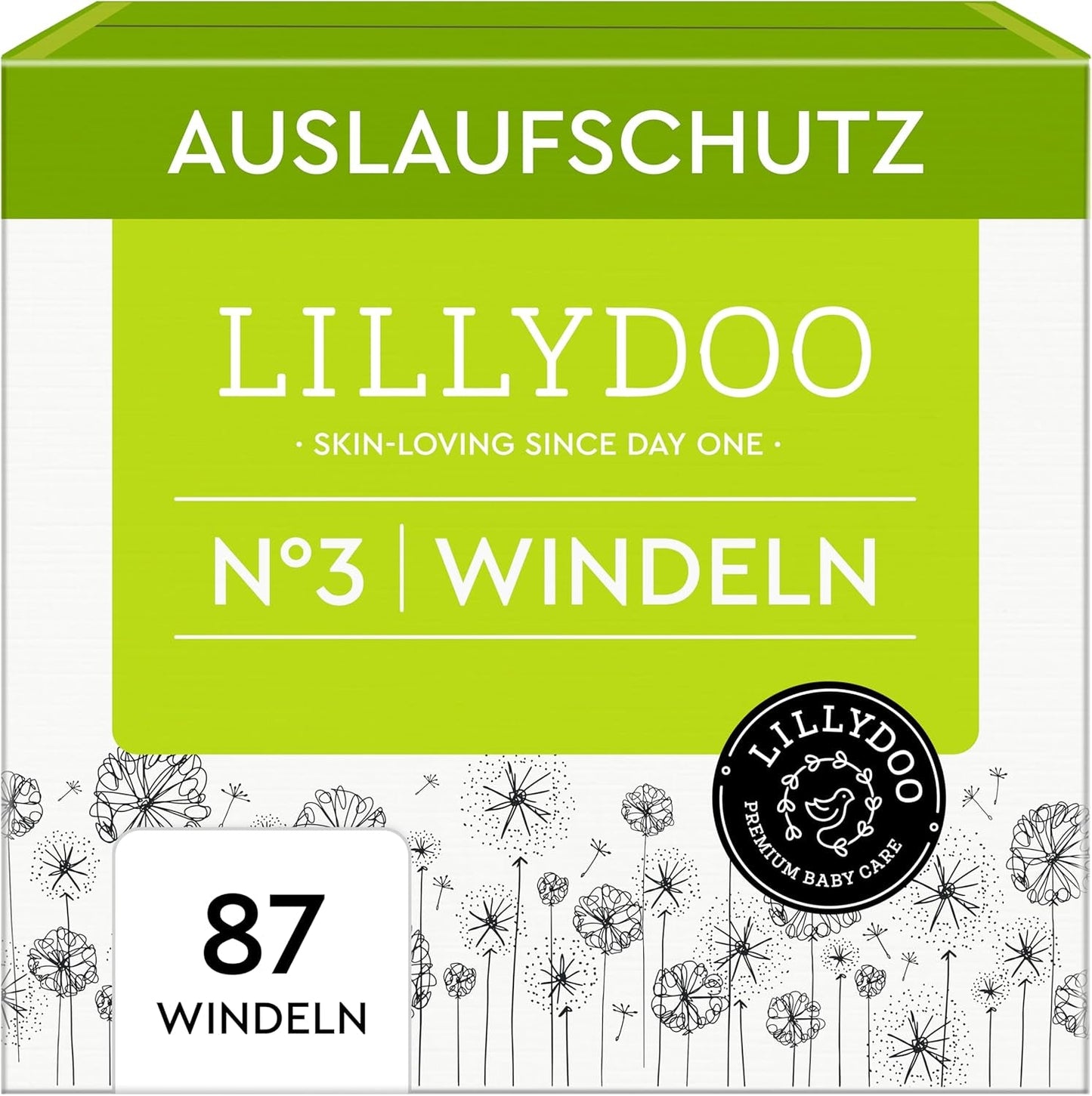LILLYDOO Babyblöjor Hudvänliga - Storlek 3 (6-10 kg), 29 delar, tillförlitligt läckskydd, mjuk, parfymfri och lotionfri för känslig hud, dermatologiskt testad
