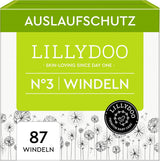 LILLYDOO Babyblöjor Hudvänliga - Storlek 3 (6-10 kg), 29 delar, tillförlitligt läckskydd, mjuk, parfymfri och lotionfri för känslig hud, dermatologiskt testad