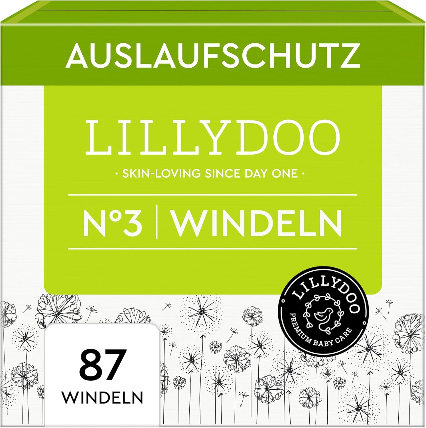 LILLYDOO Babyblöjor Hudvänliga - Storlek 3 (6-10 kg), 29 delar, tillförlitligt läckskydd, mjuk, parfymfri och lotionfri för känslig hud, dermatologiskt testad