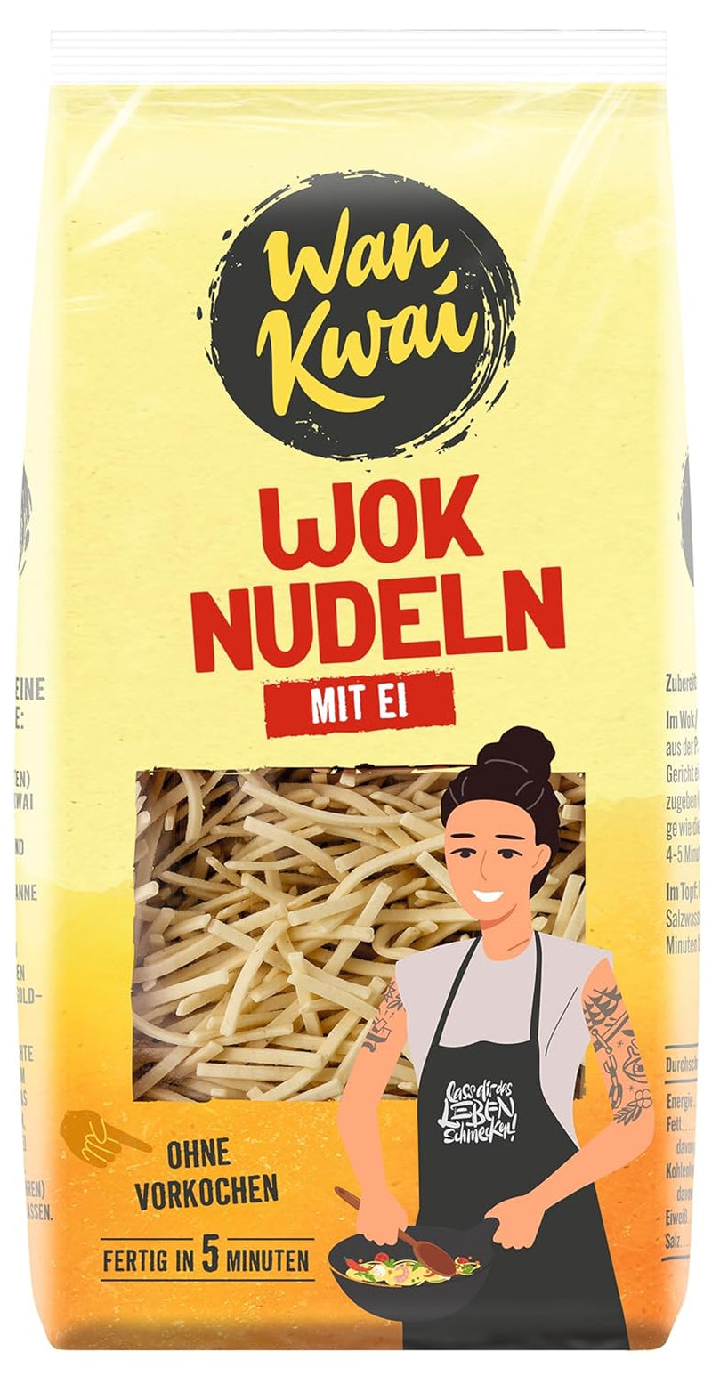 Wan Kwai Wok Noodles 250g: Fried delicacies with real eggs, prepared in an instant for delicious pan-fried meals. Enkelt, gott, asiatiskt! (Förpackning om 5)