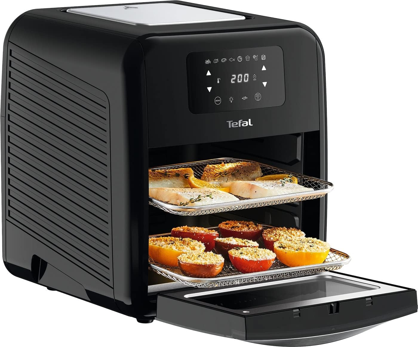 Tefal Easy Fry Ugn & Grill 9-i-1 Hot Air Fryer, 11 L För 6 portioner, 7 tillbehör, 8 program, recept online Vitvaror Naty Shop