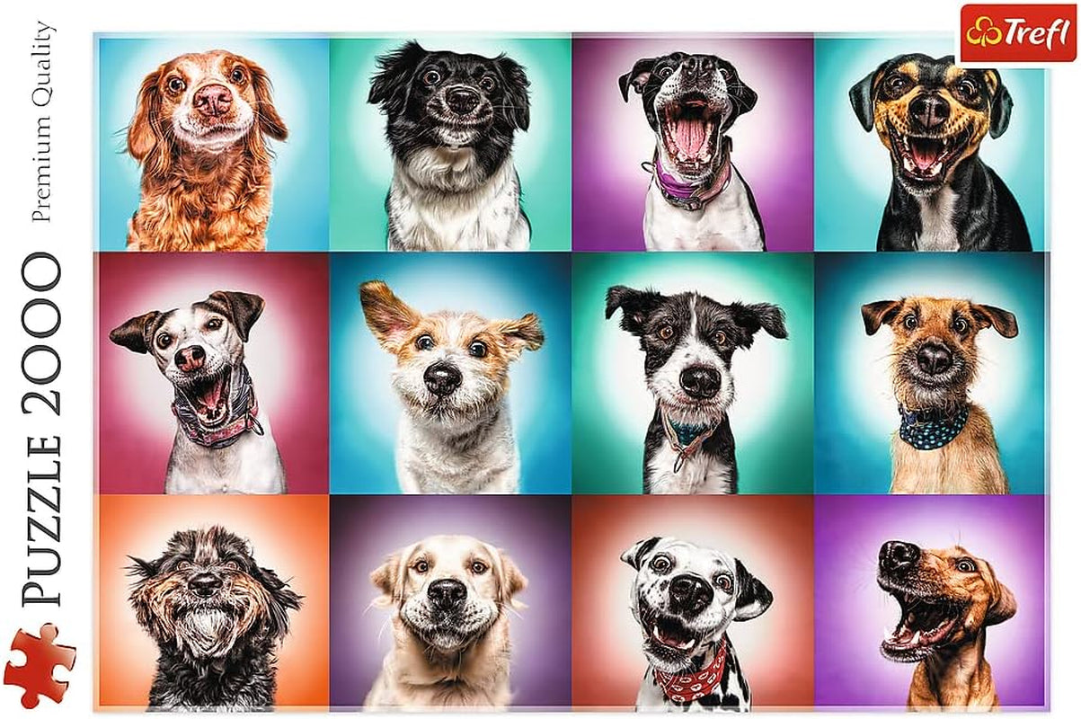 Trefl TR27119 Funny Dog Portraits II 2000 bitar, premiumkvalitet, för vuxna och barn från 12 år Pussel, färgat pussel Naty Shop