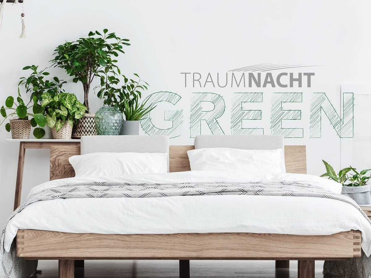 Traumnacht Green Sängkläder Set - All-Season Quilt 135X200 Cm + Kudde 80X80 Cm, slitstarkt med mikrofiberöverdrag, producerat enligt tysk kvalitetsstandard Täcken och täcken Naty Shop