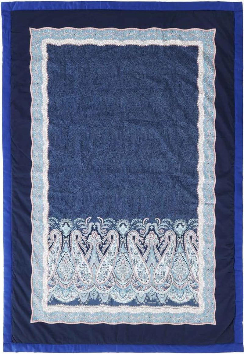 BASSETTI rutig bomull SABBIONETA färg BLÅ B3 storlek 135X190 Täcken och täcken Naty Shop Blå 135X190
