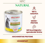 Almo Nature HFC Natural - Våtfoder för vuxna katter - Kycklingfilé - 280g, förpackning om 12