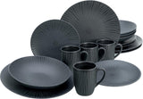 CreaTable, 20537, Vesuvio Black Series, 16-delat servisset, porslinskombinationsservice, diskmaskin och mikrovågssäker, tillverkad i Portugal