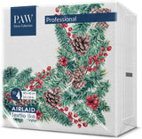 PAW - Airlaid servetter (40 X 40 Cm) I 50 delar I Perfekt för jul, vinter, helgdagar I Julaftons bordsdekorationer I Airlaid tygliknande servetter Vintergrenar I Vintergrenar