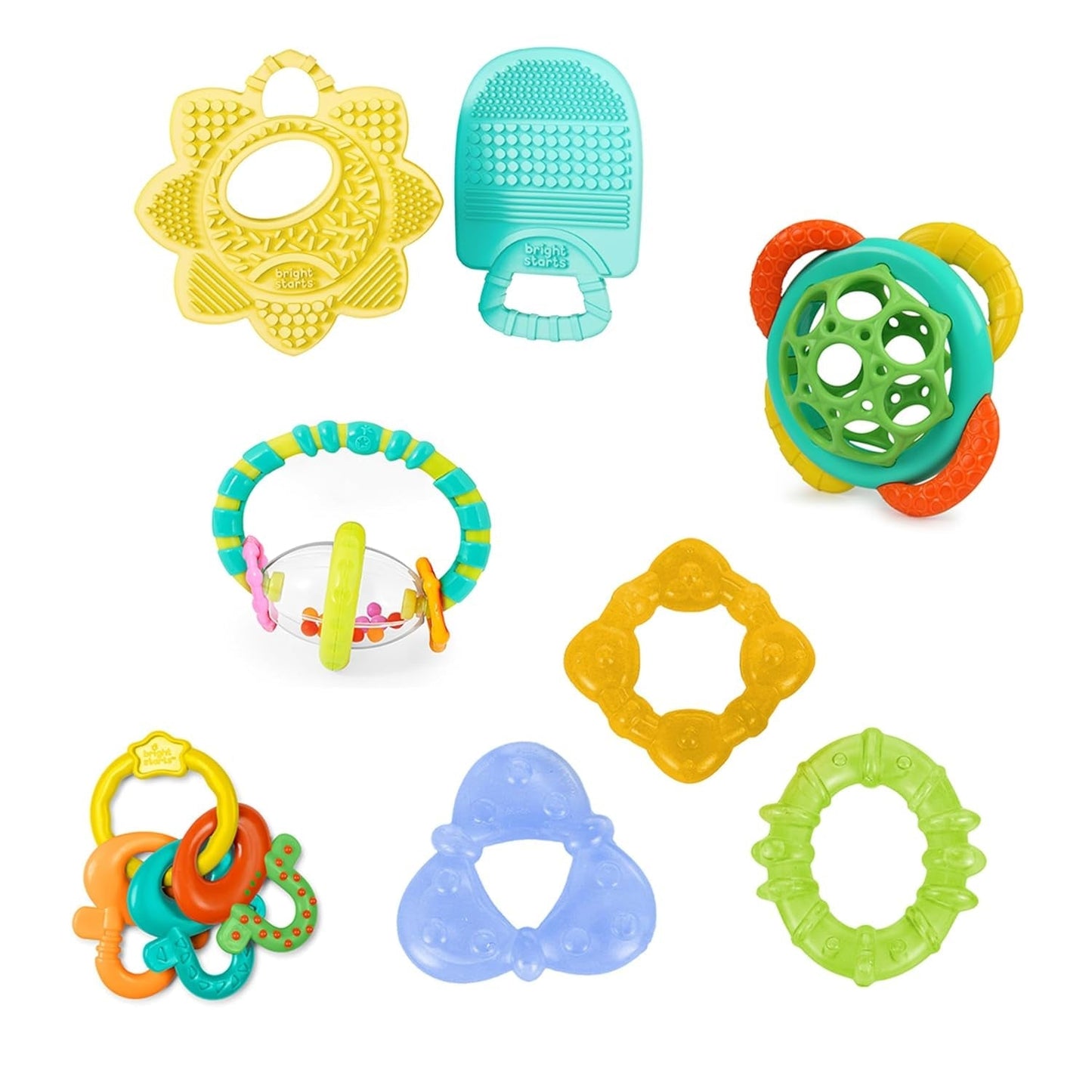 Bright Starts Little Shakers 6-delade presentset - Baby skallror & bitringar BPA-fri Lätt att fånga Unisex Newborn+