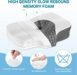 Elviros Memory Foam Ortopedisk kudde Nacksmärtskudde Sovkudde Ergonomisk nackkudde Nackstödskudde Anti-snarkningskudde för sidoslipare Magsömmar Vita cervikala ortopediska kuddar Naty Shop