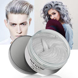 Tillfällig hårfärg, styling av hårfärg för män, kvinnor, naturlig hårpomada, hårfärgningsvax för fest, cosplay och halloween, 4,23 oz (silvergrå) Naty Shop grå hårfärg