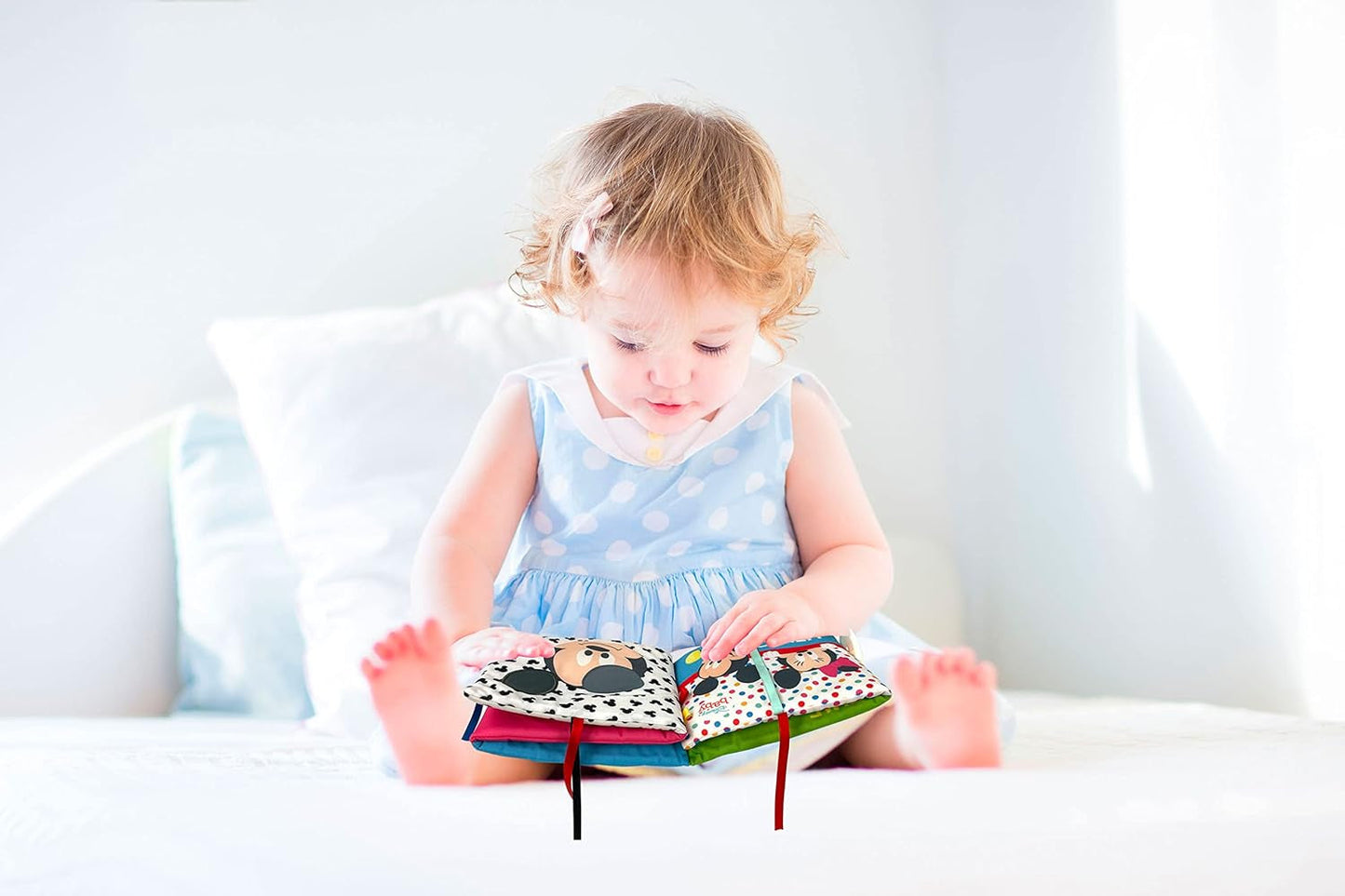 Clementoni 17721 Disney Baby - Tygbok, mångsidig babyreseleksak, sprakande och pipande bilderbok för nyfödda från 0 månader Babyleksaker Naty Shop