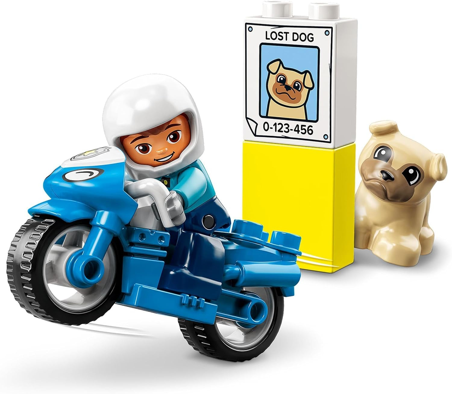 LEGO 10967 DUPLO polismotorcykel, Polisleksak för småbarn från 2 år, Idealisk leksak för motorik för bebisar, Leksaksmotorcykel Byggset Besuche den LEGO-Store