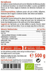 Raab Vitalfood ekologiska gojibär, premiumkvalitet, 500 gram Naty Shop torkade produkter