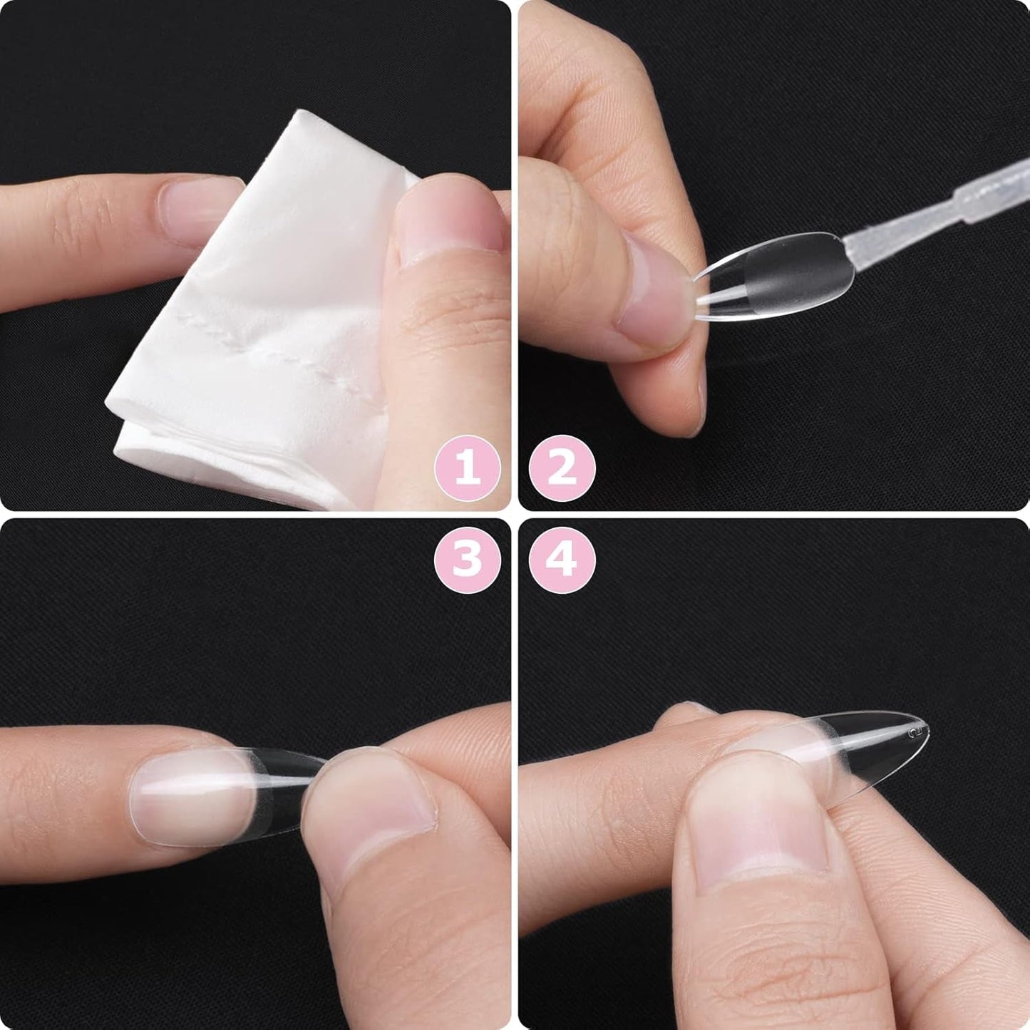 Typer av naglar, 500 st konstgjorda lösnagelspetsar i akryl med förvaringslåda för nagelsalonger och DIY-nagelkonst, 10 storlekar