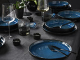 CreaTable, 20149, Nordic Fjord Blue Series, 16-delat servisset för 4, kombinerad porslinsservice, diskmaskin och mikrovågssäker, kvalitetstillverkning