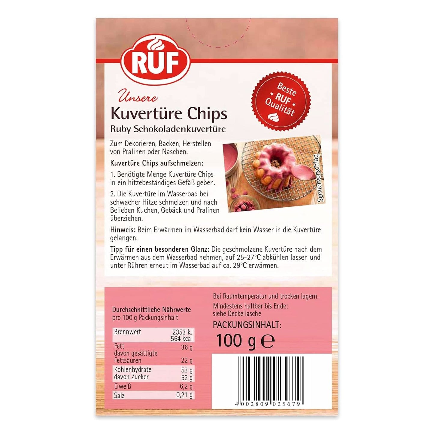 RUF Couverture Chips Ruby, 100 grams glasyr och Decor Naty Shop