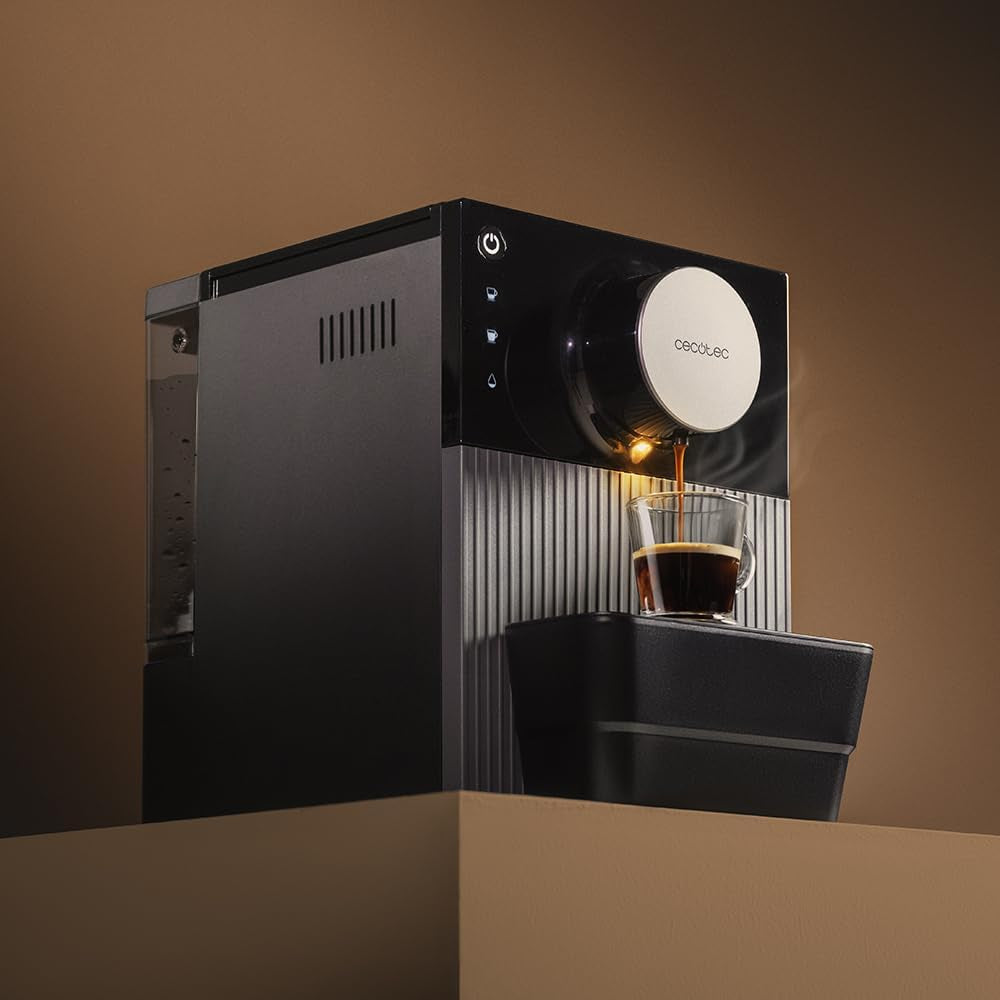 Cecotec Cremmaet Cube kompakt espressomaskin, 1350 W, presssystem 10 g, förinfusionssystem, 19 bar, termoblocksystem, 5 malinställningar, touchkontrollpanel