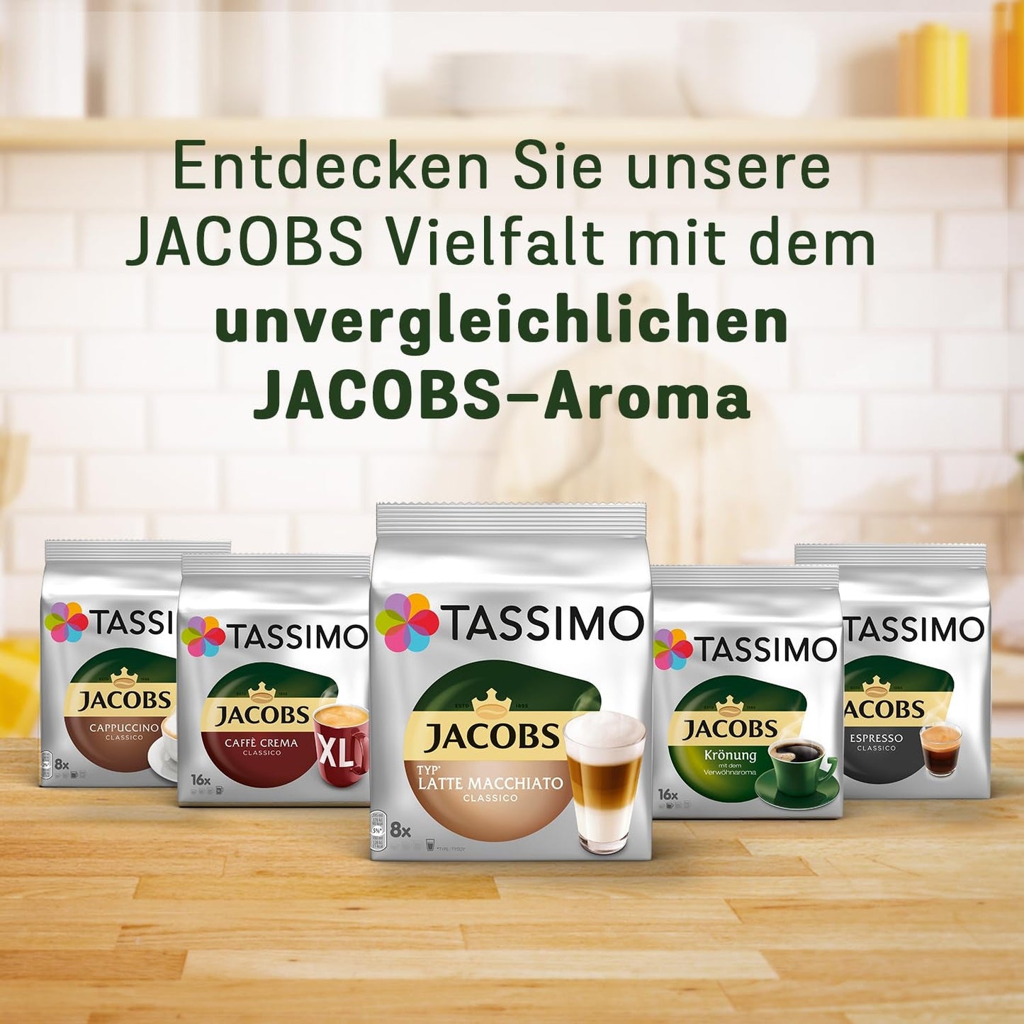 Tassimo Kapseln Jacobs Espresso Classico, 5 x 16 dynor, 80 Kaffeekapseln
