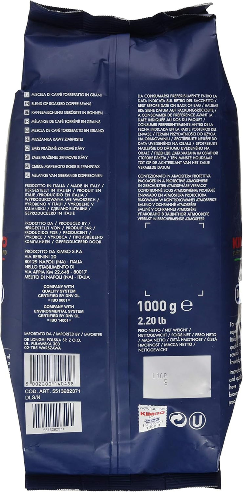 De'Longhi Caffe Classic (Grani) Kimbo rostade kaffebönor / 1 kg